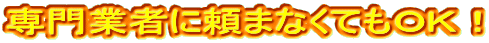 専門業者に頼まなくてもＯＫ！
